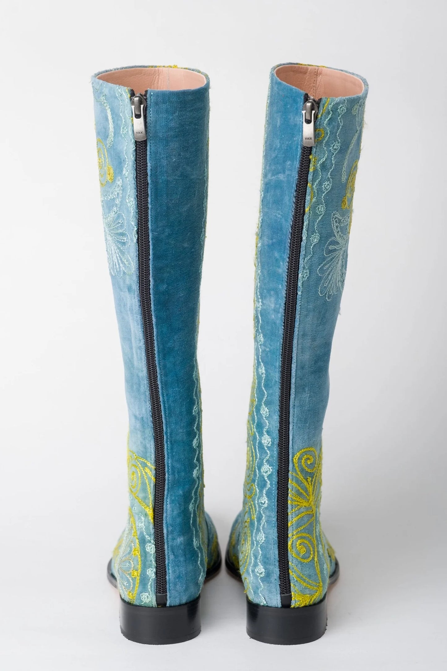 Turquoise Knee-High Suzani Boots