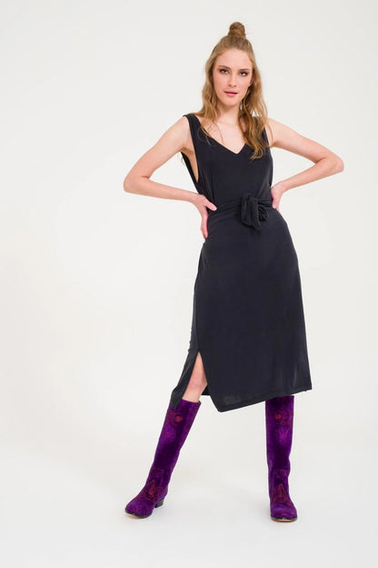 Purple Knee-High Suzani Boots