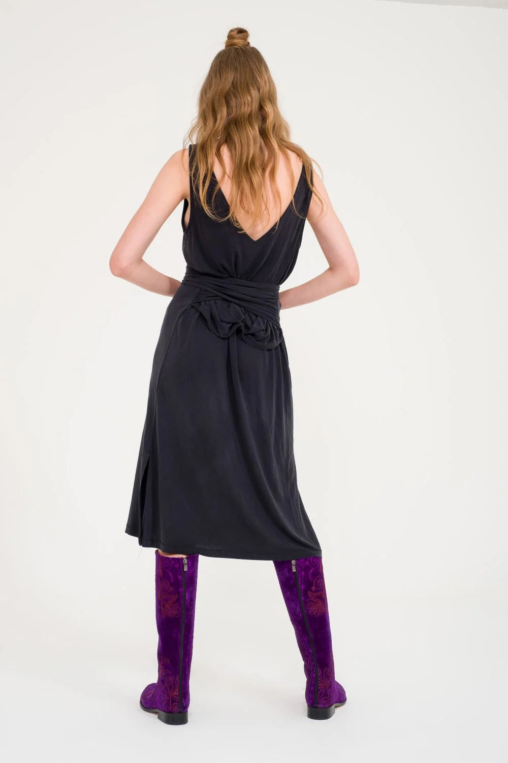 Purple Knee-High Suzani Boots