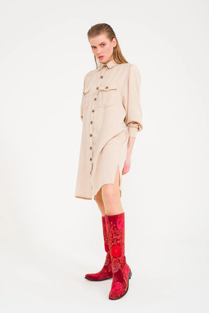 Red Knee-High Suzani Boots