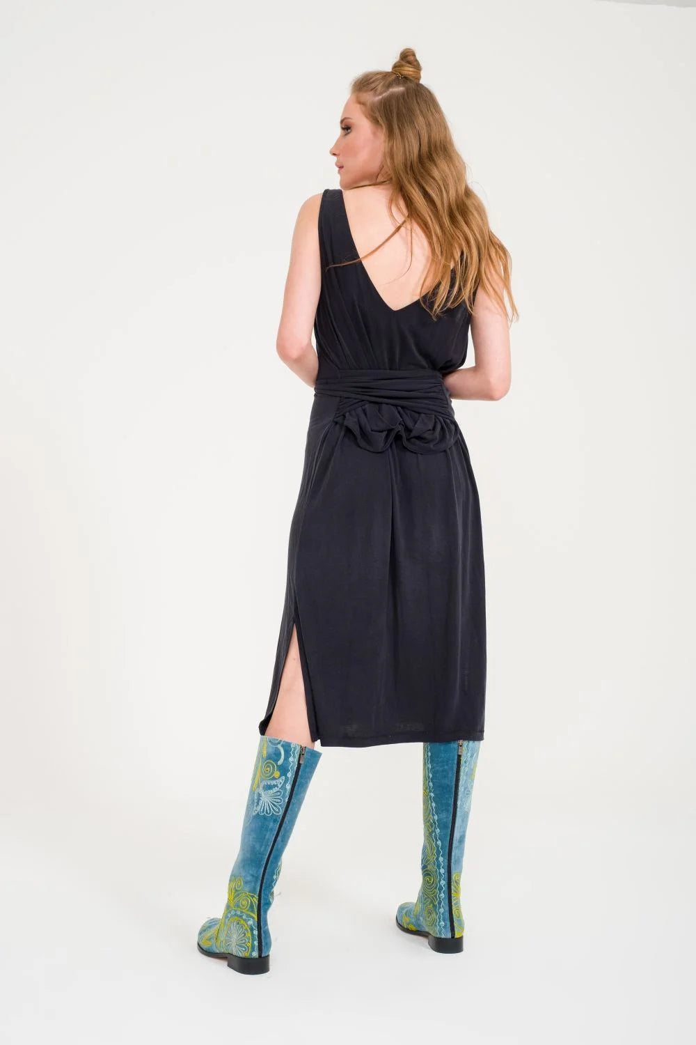 Turquoise Knee-High Suzani Boots