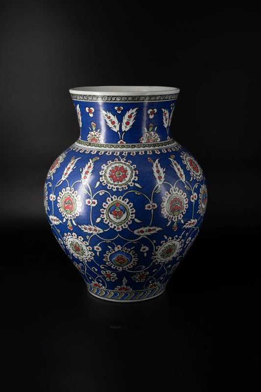 Dark Blue Fat Vase